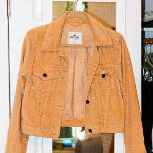 Cropped Tan Corduroy Jacket from Hollister